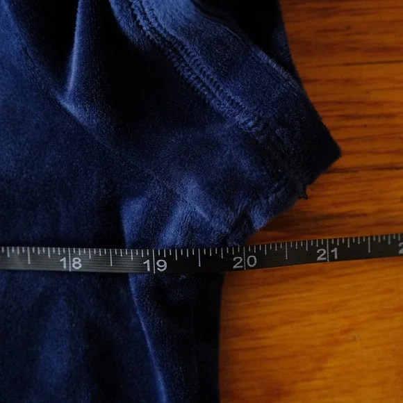 Juicy Couture Velour Tracksuit Set Womens Navy Blue Rhinestone Y2K Large - Picture 5 of 11